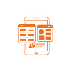 Digital marketing mobile interface with data overview  