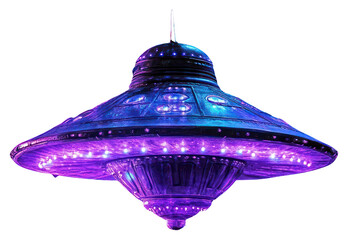 Canvas Print - png an isolated ufo purple lights ufo.