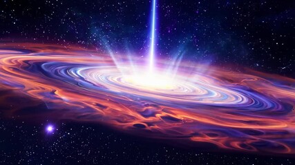 Wall Mural - Cosmic 4K Animation: Seamless Galactic Night Sky Backdrop with Twinkling Stars and Luminous Nebula