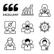 © DESIGN VIEW24 - A silhouette of Business training icon vector set on a white background