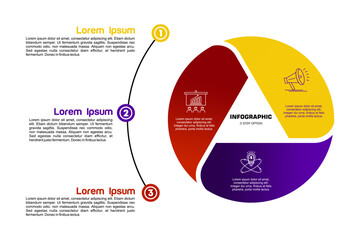 Wall Mural - vector circle arrows triangle infographic, cycle diagram, graph, presentation chart. business concep