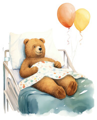 Wall Mural - png chubby animal character sick bed furniture balloon.