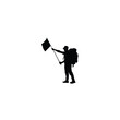 © KamrulHasan - Tour Guide silhouette on white background