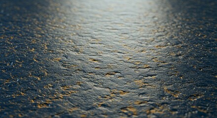 Poster - A blurry image of a wet road with a dark blue background