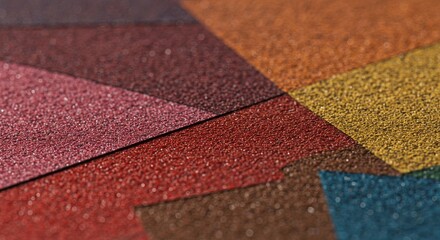 Poster - A colorful piece of paper with a pattern of triangles and squares