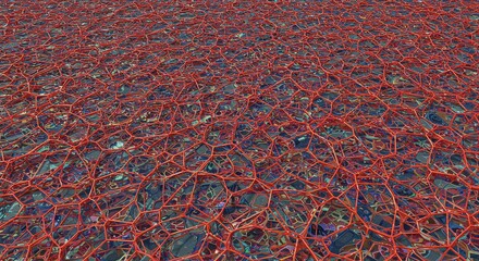 A red and blue background with a red and blue pattern