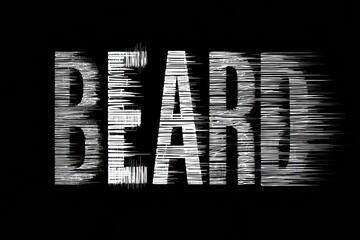Aufkleber - Creative Typography Design Features the Word Beard Shaped Like Facial Hair, Offering a Modern Artistic Representation for Beard Enthusiasts and Fashion Fans