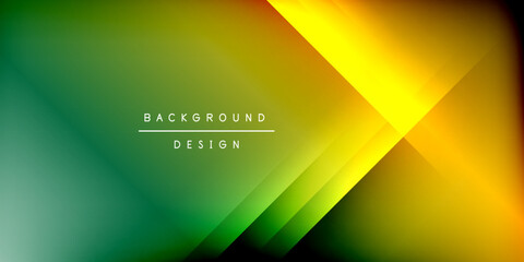 Fototapete - Abstract gradient background. Green, yellow, orange hues blend smoothly. Diagonal lines create dynamic visual effect. Modern design element.