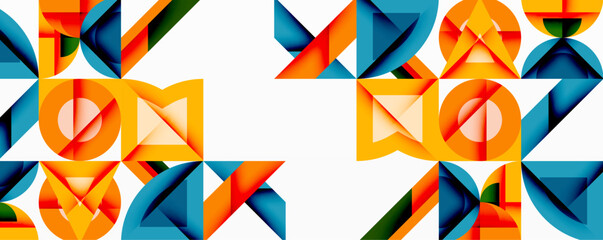 Aufkleber - Abstract geometric pattern. Shapes overlap, creating vibrant colorful design. Clean lines, modern aesthetic.
