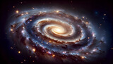 Das Herz einer spiralförmigen Galaxie in majestätischer Bewegung