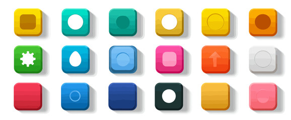 Icon sheet, simple shapes, Stop Button icons