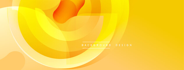 Leinwandbilder - Abstract yellow design. Overlapping layers create dynamic, flowing shapes. Warm color palette, modern aesthetic. Simple background.