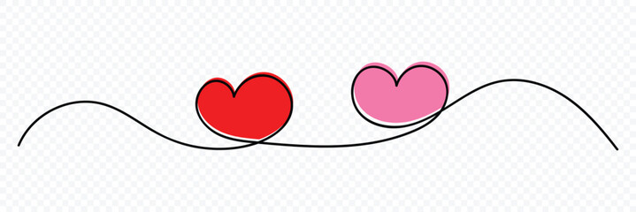 Heart icon hand drawn. Symbol love. One line hand drawn vector minimalist illustration of love concept. Banner for valentine's day. Vector illustrator