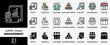 © Adi_Djaw - SUPPLY CHAIN MANAGEMENT icon set with various styles and colors logistics, profit, manufacturing, distribution, customer, analysis, management, retailer, delivery.