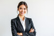 © Preote - Confident Businesswoman in Formal Attire Smiling on White Background