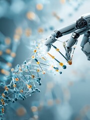 Poster - Robotic Hand Engaged in Manipulation of Digital DNA Strand in a Futuristic Environment
