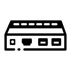 Canvas Print - A glyph style icon of a docking station 
