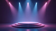 © julfiar - Abstract future platform game light technology stage 3D podium background. 3D podium technology background product space light effect display space is very advanced