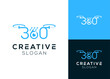 © fajarcome - 360 with drone and solar panels on top logo design