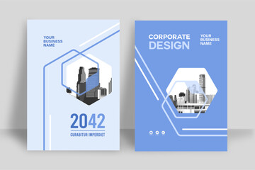 Wall Mural - city background business book cover design template