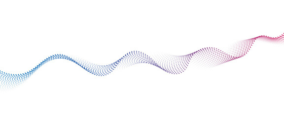 Leinwandbilder - Flowing Dot Wave halftone gradient pattern on transparent background	
