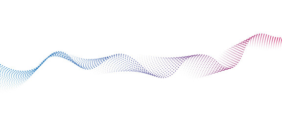 Leinwandbilder - Flowing Dot Wave halftone gradient pattern on transparent background	