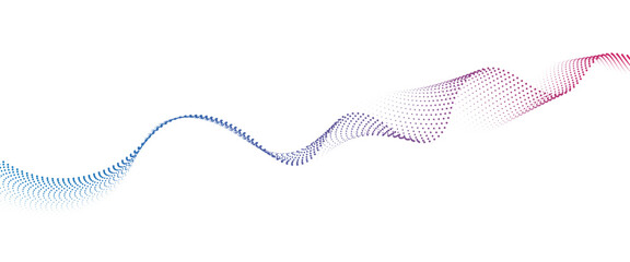 Leinwandbilder - Flowing Dot Wave halftone gradient pattern on transparent background	