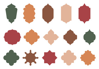 Wall Mural - an islamic vector shape of a window or door arch. arab frame set. ramadan kareem silhouette icon. mo