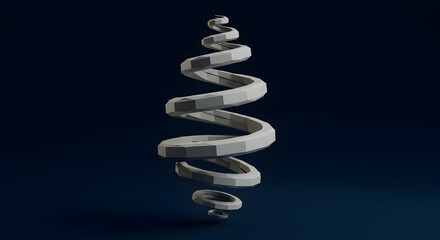 Abstract Geometric Sculpture Against Dark Backdrop In Minimalist Design