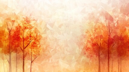 Autumnal trees, geometric background, fall design
