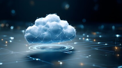 cloud computing icon and table for technology cloud computing for data transmission, database, data storage, and backup. Networking and Internet service concept. Futuristic business network concept.