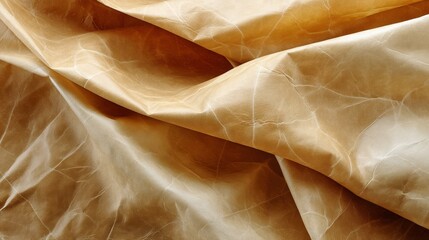 Leinwandbilder - Detailed macro shot of warm tan parchment showcases subtle creases and natural fibers, creating a tactile quality suitable for rustic and vintage designs