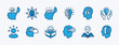 © Vilogsign - Set of open minded icon vector. Containing human head with brain, idea, creativity, innovation, inspiration, imagination, creative, light bulb, thinking, learning, insight. Illustration