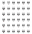 © AI-deas - Collection of diverse facial expressions showcasing various emotions, vector emotional faces with eyes brows and nose