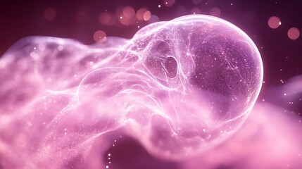 Wall Mural - Pink Nebula Sphere Glowing With Cosmic Dust