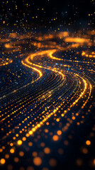 Wall Mural - Abstract digital paths of light, city night background, futuristic concept, suitable for technology or innovation