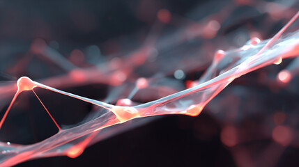 Abstract network connection with red and blue light, science and technology background, data structure