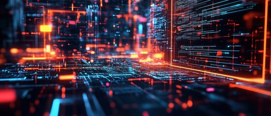 abstract futuristic digital network