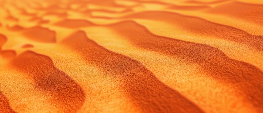 Orange sand desert groove slit furrow dune for wind flow dry ground surface low angle shot soft and smooth.