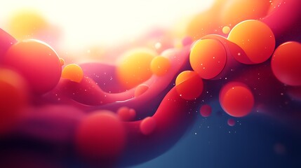 Wall Mural - Abstract Colorful Bubbles Flowing Dynamically