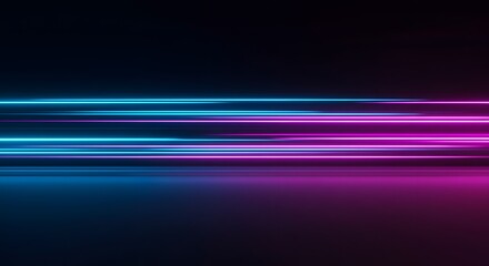 ai image abstract background featuring vibrant horizontal blue and pink neon light streaks moving ra