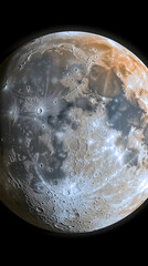Wall Mural - Detailed image of a moon surface with craters and varied terrains in space Detailed craters visible