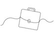 © Azmira - Briefcase  icon  continuous one line drawing  outline vector illustration