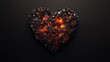 © sadad - Burning Heart Embers, Dark Background, Valentine's Day