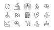 © RI Rafiq - Insurance line icon set. Employe benefits, secure life, car accident, health, bank, property, coverage, security, guarantee, assurance, indemnity outline icon collection. UI thin outline icon pack