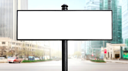 Aufkleber - Blank advertising billboard in a modern urban setting ready for promotional content and marketing messages : Generative AI