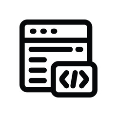 website coding line icon. Clean and minimalist vector icon for websites, mobile apps, presentations, and logos. Fully scalable and customizable for any project.