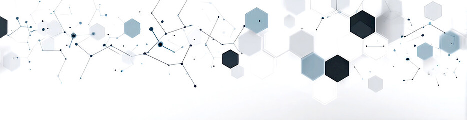 Aufkleber - Abstract digital background featuring interconnected hexagons and molecules for futuristic design concepts : Generative AI