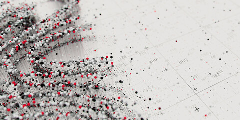 Wall Mural - abstract data clusters visualization. ai technology neural patterns. digital information presentatio