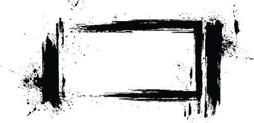 Leinwandbilder - Vector black square grunge frame on a transparent background. 